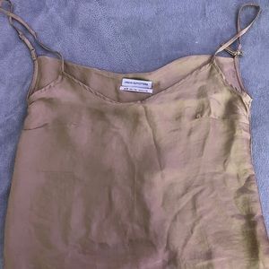 tan/gold silk tank top